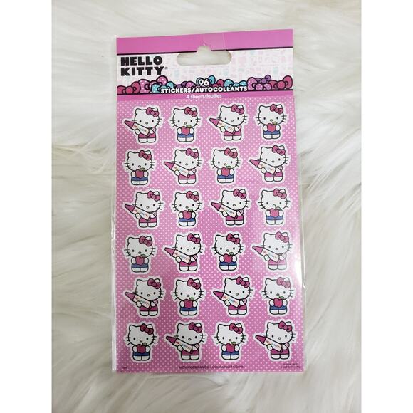 San Rio Hello Kitty Sticker Pack Sealed Craft Apples Crayons Teacher 96 pcs 2015 - Picture 1 of 5